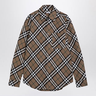 Beige Check Cotton Shirt - By Baano
