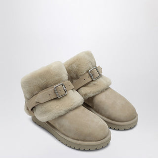 Chubby Snow Boots In Suede And Beige Shearling - By Baano