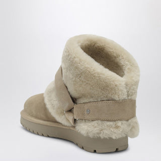 Chubby Snow Boots In Suede And Beige Shearling - By Baano