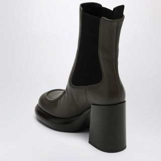 Chelsea Wedge Boot In Dark Green Leather - By Baano