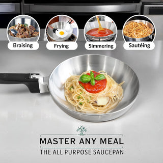 11-Inch Chef Skillet – Quick & Even Heat Distribution – Lightweight Cast Aluminum Frying Pan - By Baano