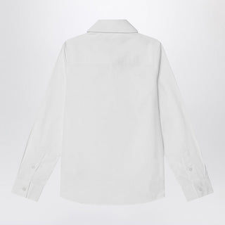 White Stretch Cotton Shirt With EKD - By Baano