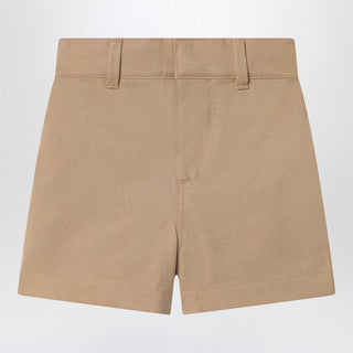 Beige Cotton Blend Shorts - By Baano