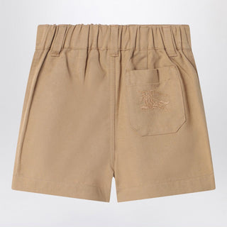 Beige Cotton Blend Shorts - By Baano