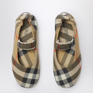 Check Pattern Nylon-blend Ballerina