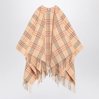 Check Pattern Wool And Cashmere Cape - By Baano