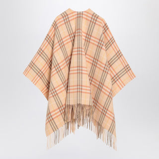 Check Pattern Wool And Cashmere Cape - By Baano