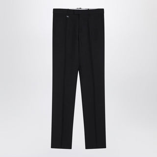 Classic Navy Blue Wool Blend Trousers