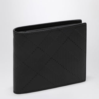 Black Leather Bi-fold Wallet Check