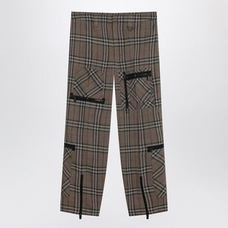 Cargo Pants Check Pattern In Silk Blend