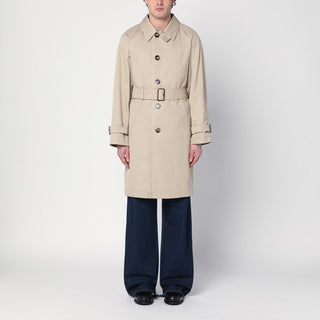 Beige Cotton Trench Coat With Belt - By Baano