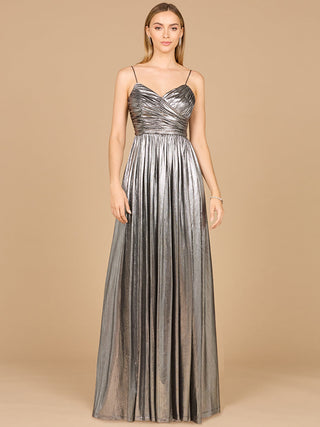 High Slit Metallic Jersey Dress - OUTLET - By Baano