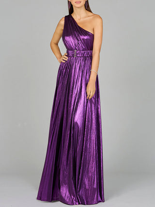 One Shoulder Metallic Dress - OUTLET - By Baano
