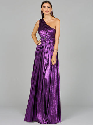 One Shoulder Metallic Dress - OUTLET - By Baano