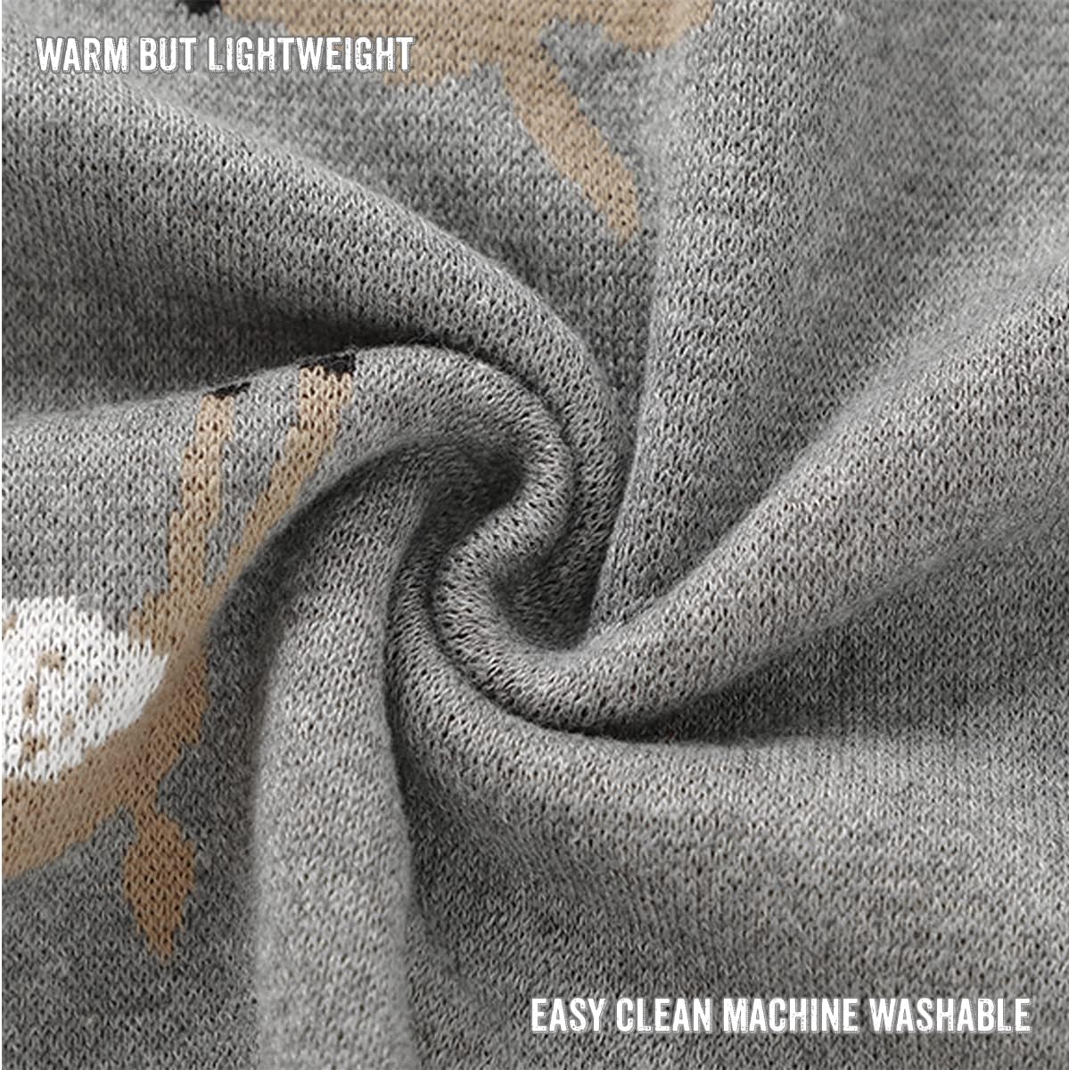 Luxury Cotton Deer Knit Swaddle Baby Blanket - By Baano