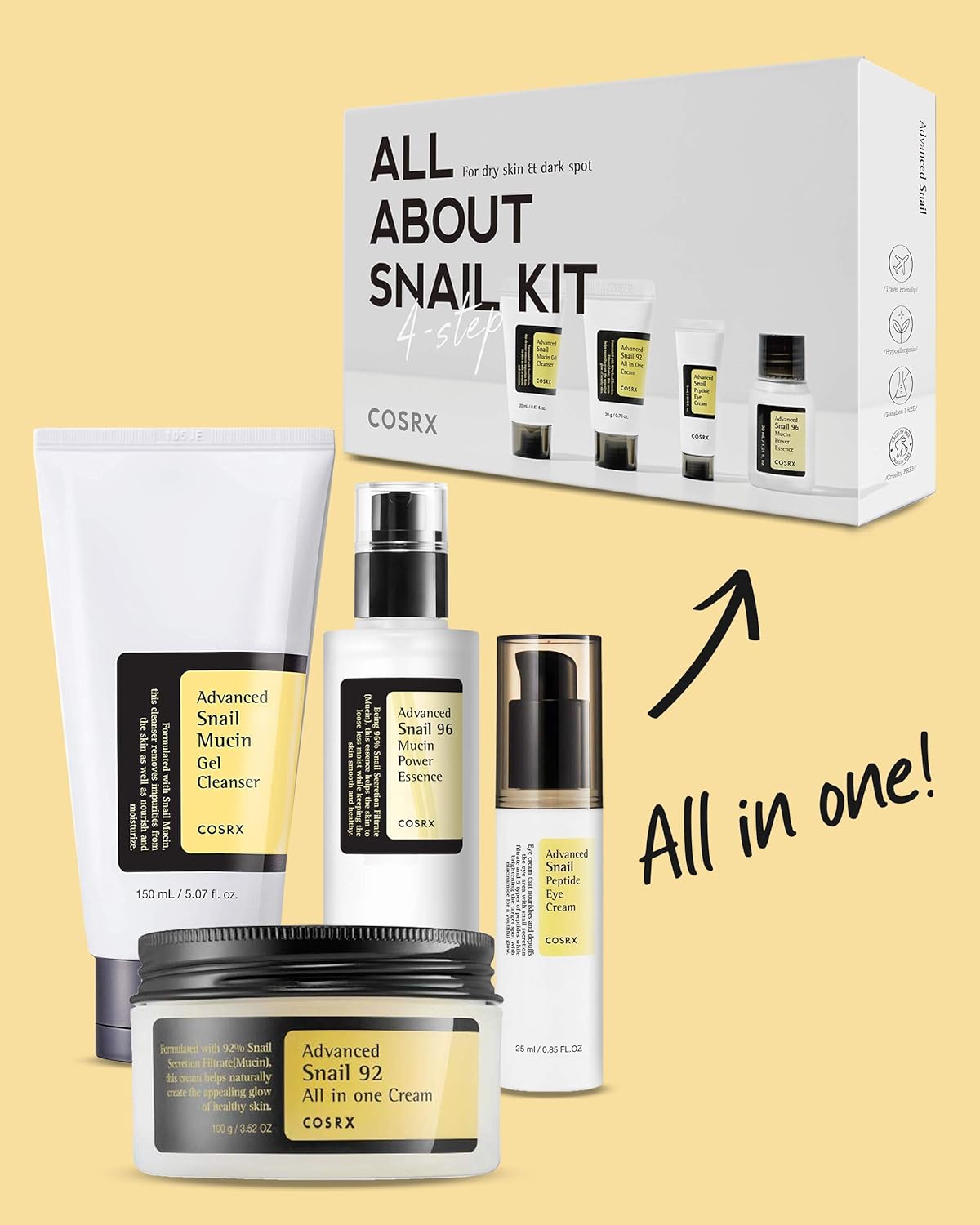 Cosrx All About Snail Kit 4-Step - By Baano