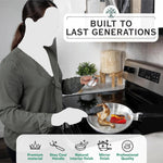 11-Inch Chef Skillet – Quick & Even Heat Distribution – Lightweight Cast Aluminum Frying Pan - By Baano