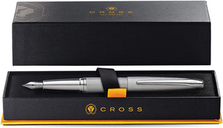 ATX® Sandblasted Titanium Gray Stainless Steel Fine Nib Fountain Pen - By Baano
