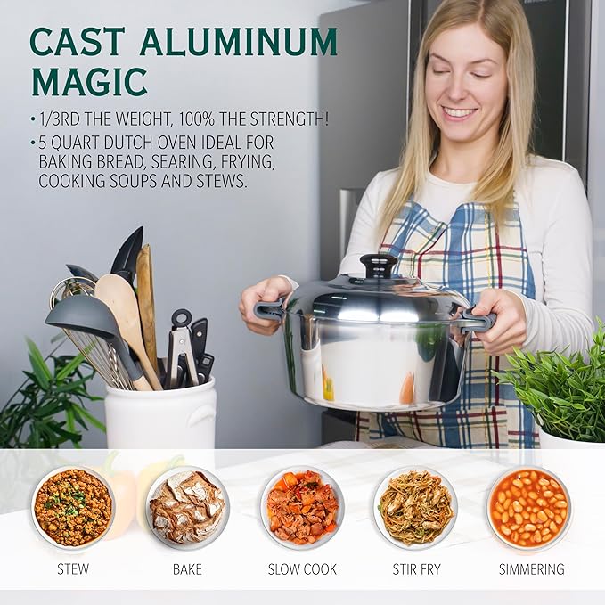 5 Quarts Round Dutch Oven with Lid - By Baano