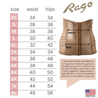 Style 821 | Shapette Powermesh Satin Panel Waist Cincher Rago Shapewear