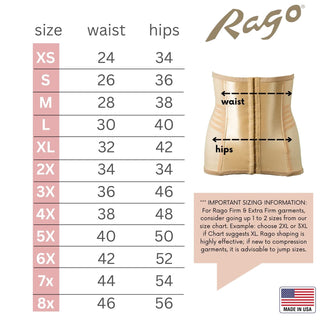 Style 821 | Shapette Powermesh Satin Panel Waist Cincher Rago Shapewear