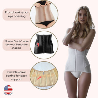 Style 821 | Shapette Powermesh Satin Panel Waist Cincher Rago Shapewear