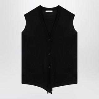 Black Wool Waistcoat Cardigan