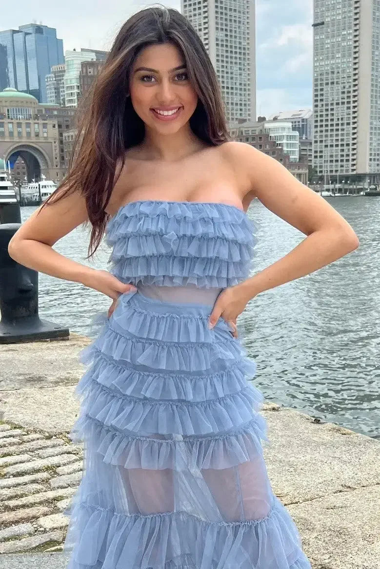 Georgia Maxi Dress - Smoky Blue