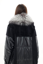 Genuine Silver Fox Fur Italian Cashmere Wool Freudenberg Comfortemp® Coat