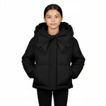 Pramie Girls Black Bow Collar Jacket 5–16 | Elegant Winter Coat with Classic Charm