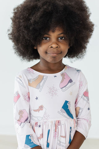 SALE Figure Skate 3/4 Sleeve Twirl Dress - By Baano