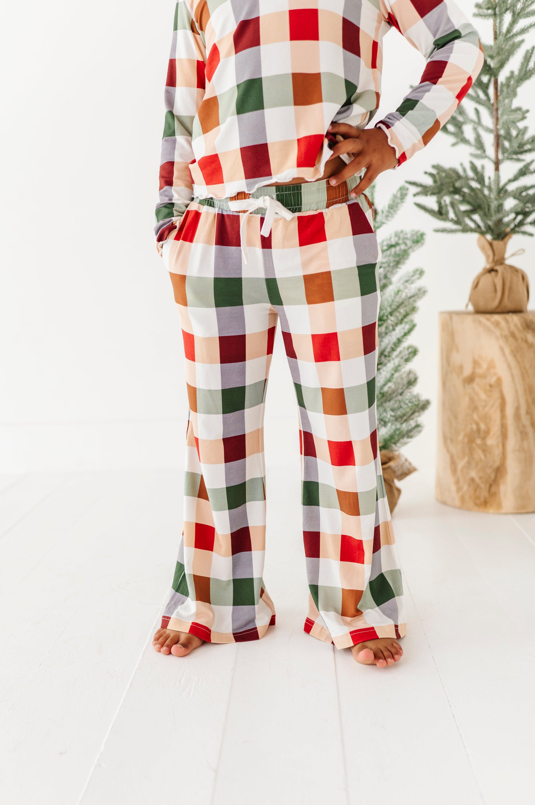 Holiday Plaid | GIRLS WIDE-LEG SET - By Baano