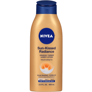 Nivea Sun Kissed Radiance Gradual Tanner & Body Lotion For Fair To Medium Skin 13.5 Fl. Oz. Bottle