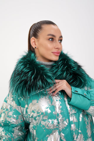 Glacier Fox Collar Down Fill Puffer - By Baano