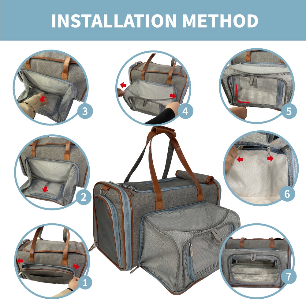 Mr. Peanut's Gold Series Big Apple XL Size Airline Compliant Double Expandable Pet Carrier - By Baano