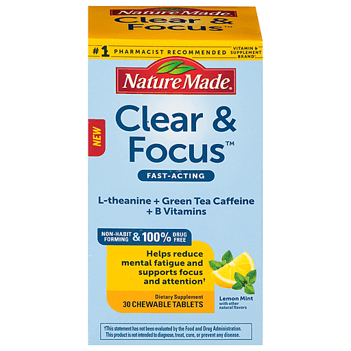 Nature Made Clear & Focus, Tablets, Lemon Mint