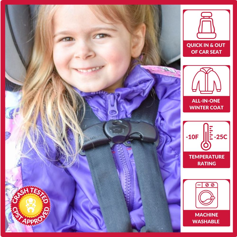 Car Seat Coat | The Road Coat Vegan - Unicorn Print