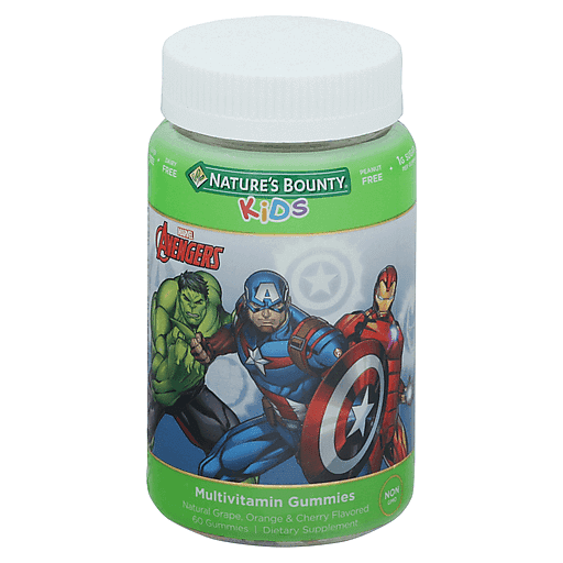 Nature's Bounty Multivitamin, Natural Grape, Orange & Cherry Flavored, Marvel Avengers, Kids, Gummies
