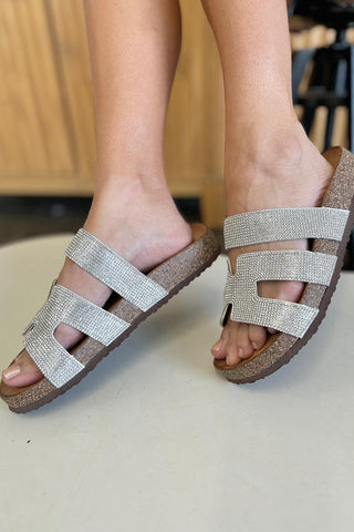 Forever Link Rhinestone Open Toe Sandals - By Baano