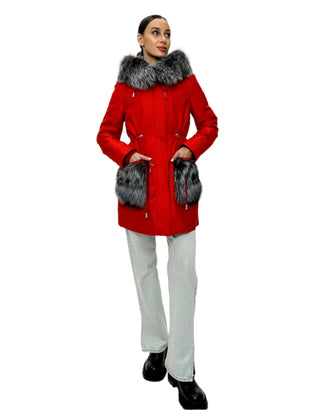 Genuine Silver Fox Fur Rabbit Fur Insulated Parka - By Baano
