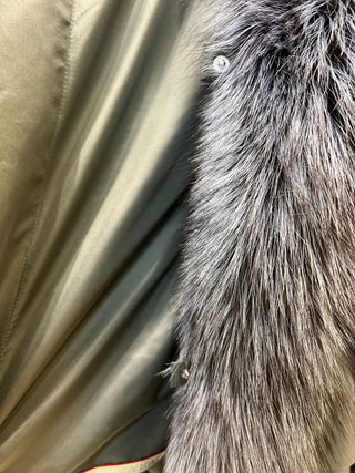 Silver Fox Fur Trim Rabbit Fur Insulated Parka - By Baano