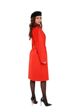 Chester Premium  Wool Cashmere Coat in Sicily Red