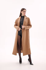 Cambridge Comfort Classic Wraparound Wool Blend Overcoat in Camel