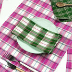 San Andres Gingham Pink & Ivory Placemat Set