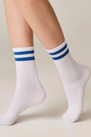 Conte Cotton Long Socks Active 157 - Lurex Stripes - By Baano