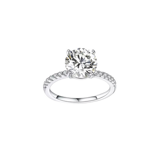 3.0ct Round Cut Moissanite Accented Engagement Ring Ring Deluxe Fine Jewelry