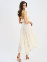 Idra Lace Trim Sleeveless Crochet Midi Trailing Dress