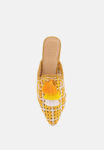 Mariana Woven Flat Mules With Tassels