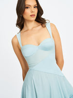 Yaffa Baby Blue Asymmetrical Mini Dress Miss Circle
