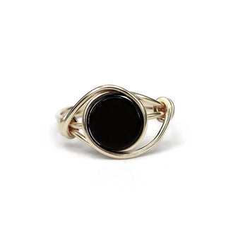 BLACK ONYX KNOT RING